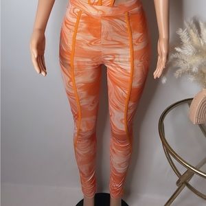 Orange Bodysuit With Matching Pant Set
